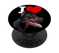 Me Encanta el Doberman Dog Pinscher, Amante de los Perros PopSockets PopGrip Adhesivo