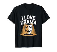 Me Encanta el Drama Teatro Arte Comedia Amantes de Las máscaras Camiseta gráfica económica, Hombre, Negro, XL