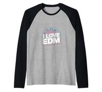 Me encanta el EDM, Vibrant Music Passion Camiseta Manga Raglan