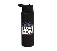Me encanta el EDM, Vibrant Music Passion Stainless Steel Insulated Water Bottle