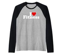 Me Encanta el Ejercicio físico del corazón Haciendo Ejercicio Camiseta Manga Raglan