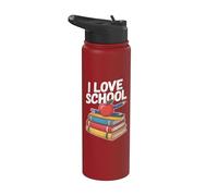 Me encanta el entusiasmo escolar Aprendizaje Pasión Stainless Steel Insulated Water Bottle