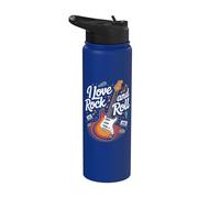 Me encanta el entusiasta de la música rock and roll Stainless Steel Insulated Water Bottle