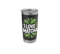 Me encanta el entusiasta de las hojas de té Matcha Vaso térmico de acero inoxidable de doble pared