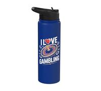 Me encanta el entusiasta del casino de juegos de azar Stainless Steel Insulated Water Bottle