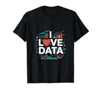 Me Encanta el Entusiasta Visual de análisis de Datos Camiseta gráfica económica, Hombre, Negro, L