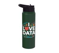 Me encanta el entusiasta visual de análisis de datos Stainless Steel Insulated Water Bottle