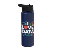 Me encanta el entusiasta visual de análisis de datos Stainless Steel Insulated Water Bottle