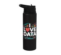 Me encanta el entusiasta visual de análisis de datos Stainless Steel Insulated Water Bottle