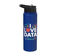 Me encanta el entusiasta visual de análisis de datos Stainless Steel Insulated Water Bottle