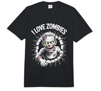Me Encanta el Espeluznante diseño de Monstruos no Muertos de I Love Zombies Comfort Colors Adult Heavyweight T-Shirt
