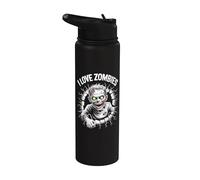 Me encanta el espeluznante diseño de monstruos no muertos de I Love Zombies Stainless Steel Insulated Water Bottle