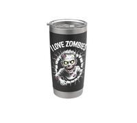 Me encanta el espeluznante diseño de monstruos no muertos de I Love Zombies Vaso térmico de acero inoxidable de doble pared