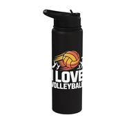Me encanta el espíritu entusiasta del voleibol Stainless Steel Insulated Water Bottle