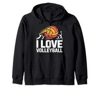 Me encanta el espíritu entusiasta del voleibol Sudadera con Capucha