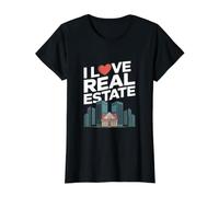 Me Encanta el Estilo Urbano del Paisaje Urbano inmobiliario Camiseta gráfica económica, Mujer, Negro, XS