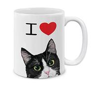 Me Encanta El Gato De Esmoquin Blanca Y Negro Mug Único Taza Con Asa Taza De Café Para Escuela Cacao Leche Té 330Ml