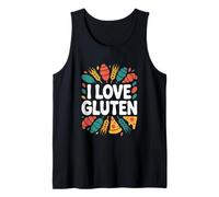 Me Encanta el Gluten Amantes del Trigo Divertido Pan de Pizza Camiseta sin Mangas