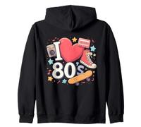 Me encanta el gráfico de memoria de la vieja escuela de los 80 Sudadera con Capucha