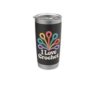 Me encanta el hilo de ganchillo Hobby Passion Vaso térmico de acero inoxidable de doble pared