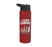 Me encanta el horizonte de los lugares emblemáticos de Europa Stainless Steel Insulated Water Bottle