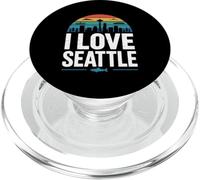 Me encanta el horizonte retro de la ciudad de Seattle PopSockets PopGrip para MagSafe