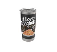 Me encanta el humor de los fanáticos de la pasta espagueti Vaso térmico de acero inoxidable de doble pared