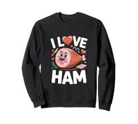 Me encanta el jamón, lindo y adorable arte de carne Sudadera