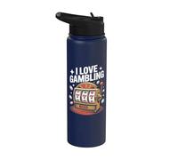 Me encanta el juego máquina tragamonedas Lucky Sevens Stainless Steel Insulated Water Bottle