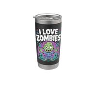 Me encanta el lindo cementerio de muertos vivientes de los zombis Vaso térmico de acero inoxidable de doble pared