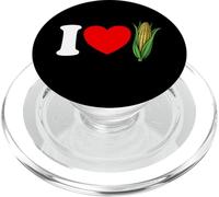 Me Encanta el maíz Corazón Rojo Divertido Amante del maíz Me Encanta el maíz PopSockets PopGrip para MagSafe
