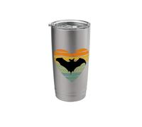 Me encanta el murciélago volador fanático del murciélago retro Vaso térmico de acero inoxidable de doble pared