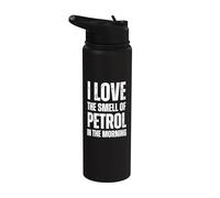 Me encanta el olor a gasolina por la mañana - Funny Sarcastic Stainless Steel Insulated Water Bottle