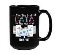 Me Encanta El Olor De Los Datos Por La Mañana Tazas Té Cerámica Tazón Novedad Tazón De Café Regalos Novedosos Para Trabajo Oficina Amigos 330Ml