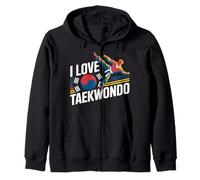Me Encanta el Orgullo de Las Artes Marciales del Taekwondo Sudadera con Capucha