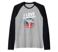 Me encanta el orgullo entusiasta del taekwondo Camiseta Manga Raglan