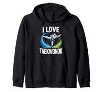Me encanta el orgullo entusiasta del taekwondo Sudadera con Capucha