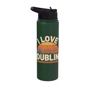 Me encanta el paisaje urbano de Dublín, monumento irlandés Stainless Steel Insulated Water Bottle