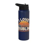 Me encanta el paisaje urbano de Dublín, monumento irlandés Stainless Steel Insulated Water Bottle