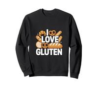 Me encanta el pan con gluten, baguette, pretzel y croissant Sudadera