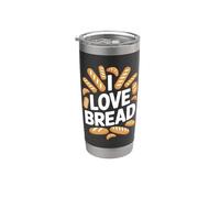 Me encanta el pan Entusiasta Humor Diversión Vaso térmico de acero inoxidable de doble pared