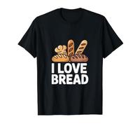 Me Encanta el Pan recién horneado delicias Camiseta gráfica económica, Hombre, Negro, M