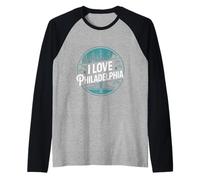 Me encanta el patrimonio del paisaje urbano de Filadelfi Camiseta Manga Raglan
