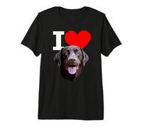 Me Encanta el Perro de Laboratorio Chocolate, Amante del Labrador Retriever marrón Camiseta Premium