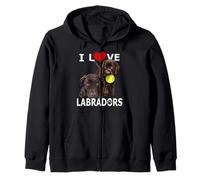 Me Encanta el Perro de Laboratorio Chocolate, Amante del Labrador Retriever marrón Sudadera con Capucha