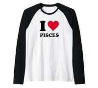 Me encanta el pescado Camiseta Manga Raglan