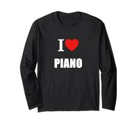 Me Encanta el Piano para pianistas, músicos, Estudiantes o Profesores Manga Larga