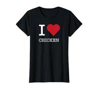 Me Encanta el Pollo, me Encanta el Pollo Camiseta, Mujer, Negro, XS