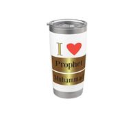 Me encanta el Profeta Mahoma, la fe islámica y el diseño de paz Vaso térmico de acero inoxidable de doble pared