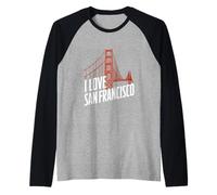 Me encanta el puente Golden Gate de San Francisco Camiseta Manga Raglan